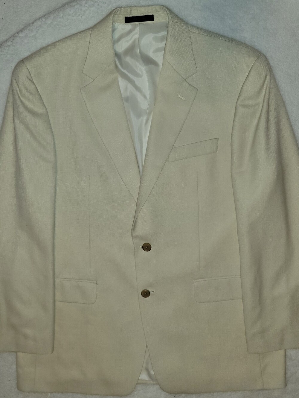 Lauren Ralph Lauren Sport Coat Blazer Mens 42R Ivory Cream 2 Button Classic